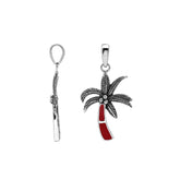 AP-6353-CR Sterling Silver Pendant with Coral Jewelry Bali Designs Inc